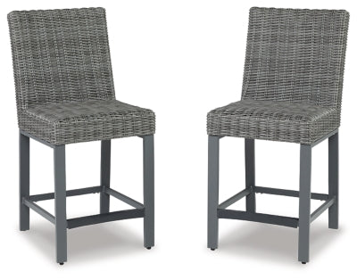 Ashley Palazzo Gray Outdoor Barstool (Set of 2)