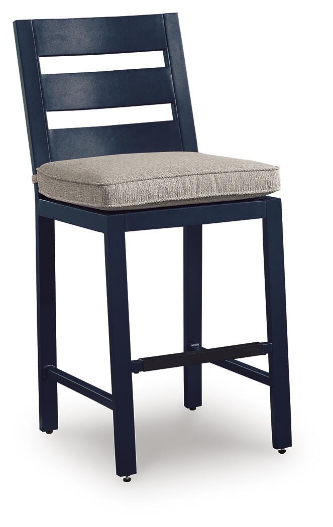 Ashley Mabry Shores Navy Blue Outdoor Counter Height Bar Stool (Set of 2)