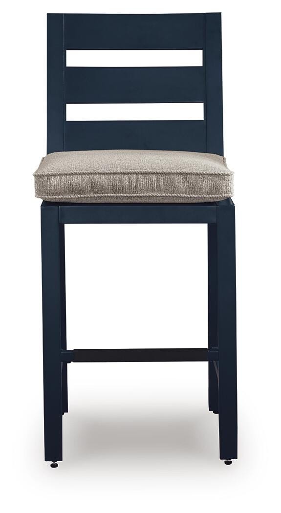 Ashley Mabry Shores Navy Blue Outdoor Counter Height Bar Stool (Set of 2)