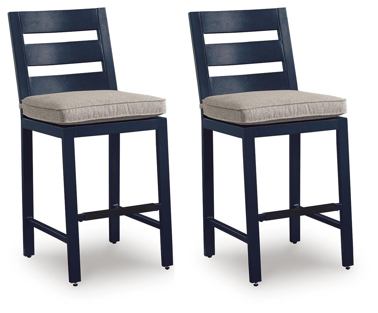 Ashley Mabry Shores Navy Blue Outdoor Counter Height Bar Stool (Set of 2)