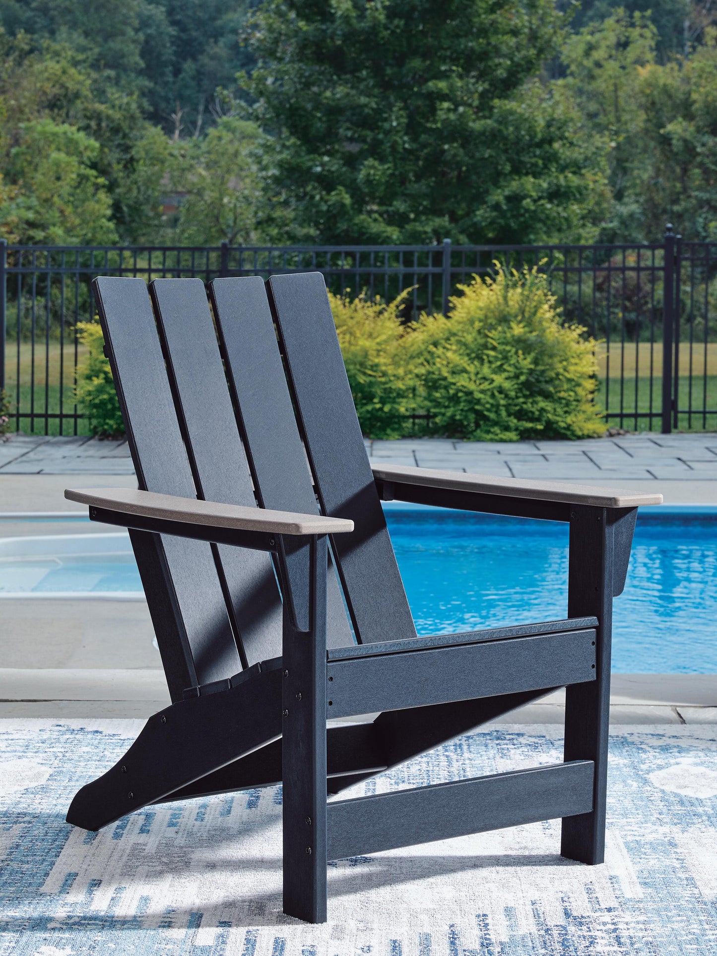 Ashley Mabry Shores Navy Blue Driftwood Adirondack Chair