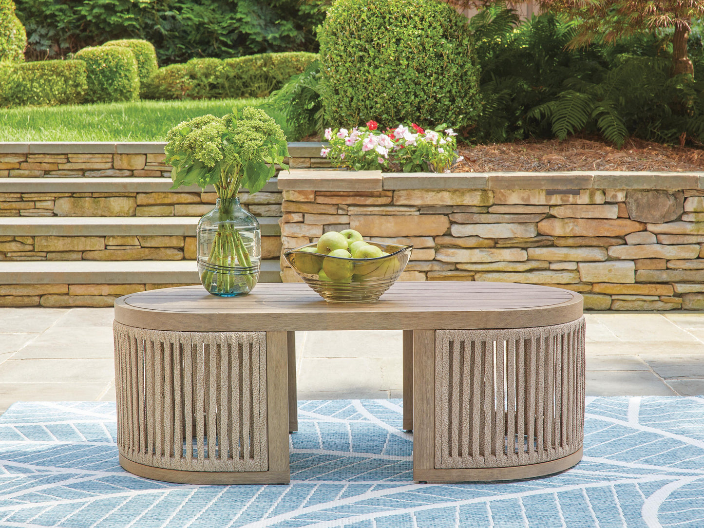 Ashley Vision Lane Beige Outdoor Coffee Table