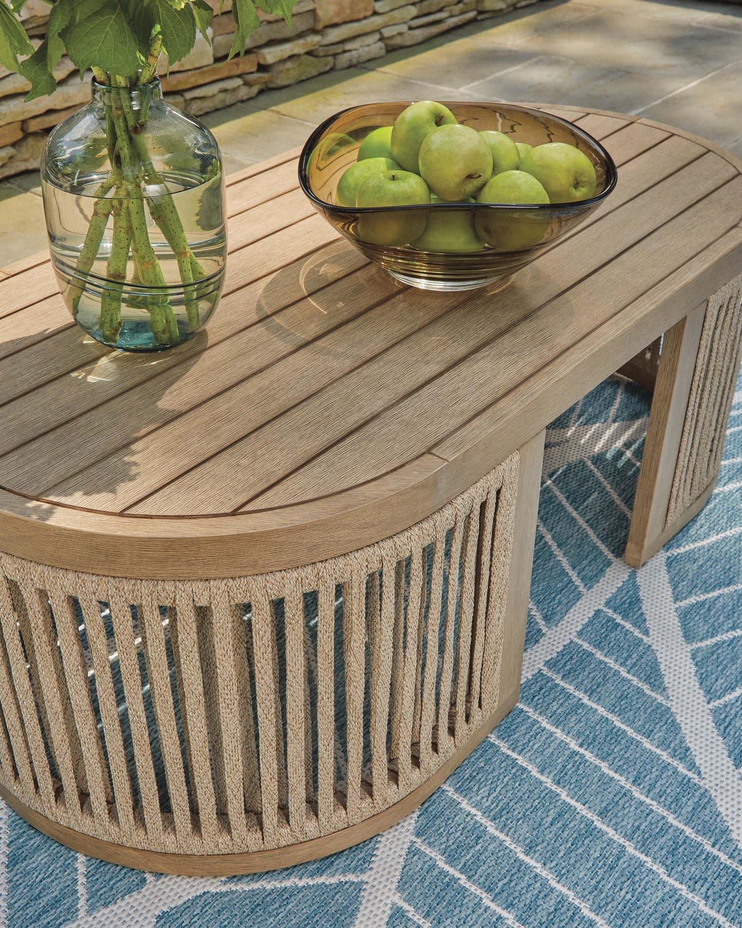 Ashley Vision Lane Beige Outdoor Coffee Table