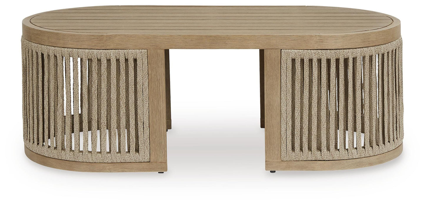 Ashley Vision Lane Beige Outdoor Coffee Table