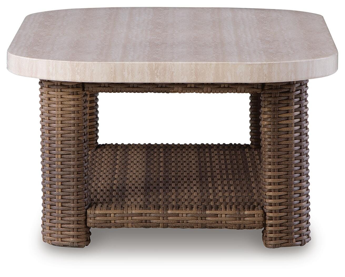 Ashley Angel Island Beige Brown Outdoor Coffee Table
