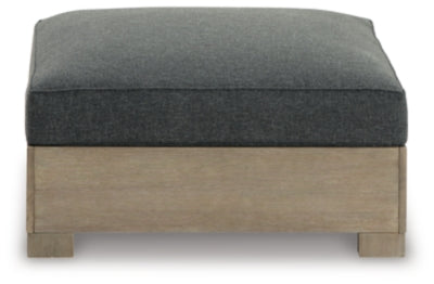 Ashley Citrine Park Brown Charcoal Outdoor Ottoman with Cushion