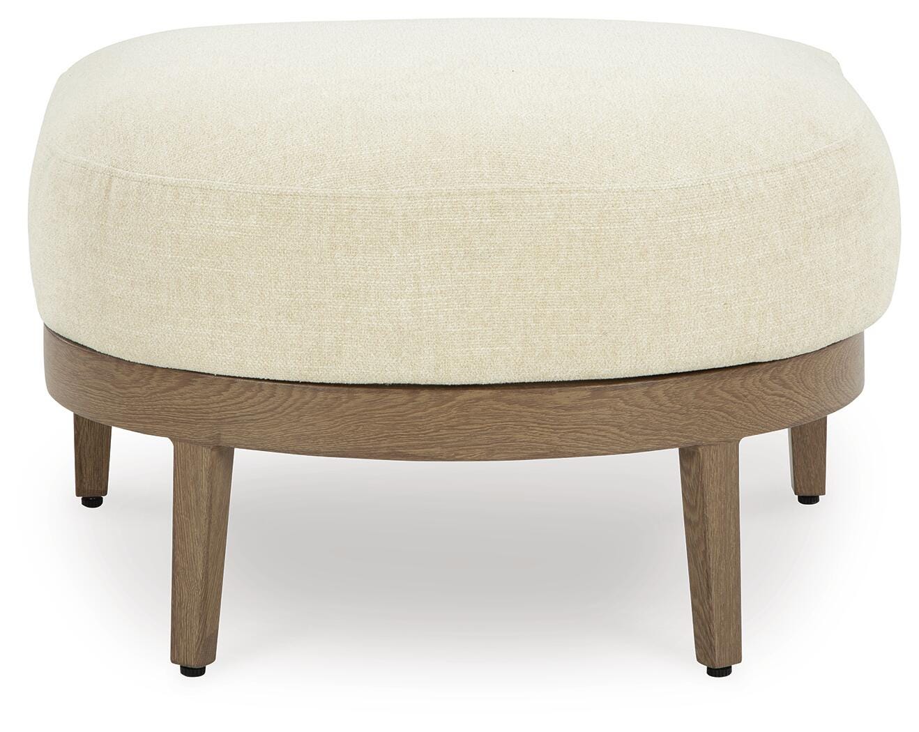 Ashley Serene Bay Dark Brown White Outdoor Ottoman with Cushion