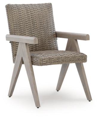 Ashley Carisbo Beige Outdoor Arm Chair (Set of 2)