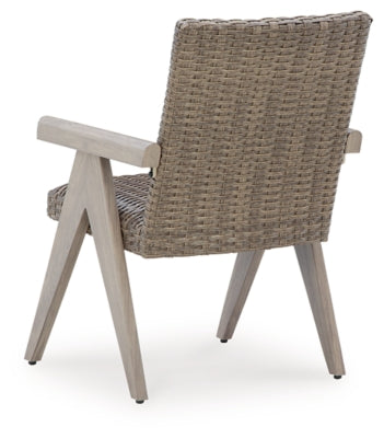 Ashley Carisbo Beige Outdoor Arm Chair (Set of 2)