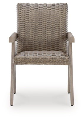 Ashley Carisbo Beige Outdoor Arm Chair (Set of 2)