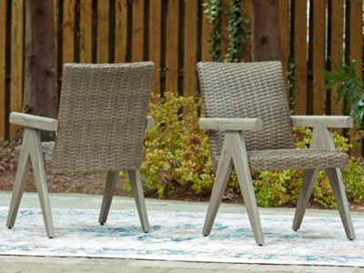 Ashley Carisbo Beige Outdoor Arm Chair (Set of 2)