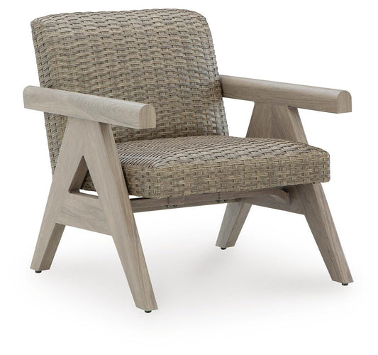 Ashley Carisbo Beige Outdoor Rocking Lounge Chair