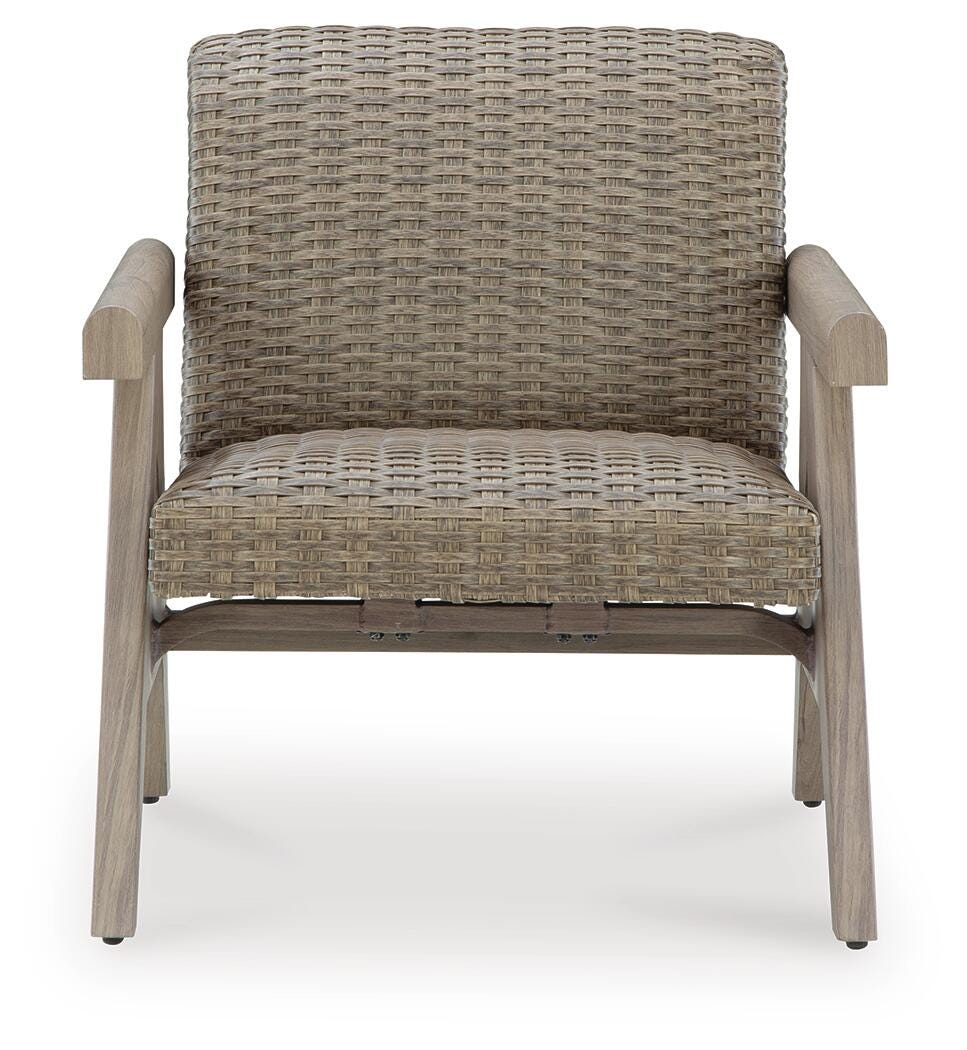 Ashley Carisbo Beige Outdoor Rocking Lounge Chair