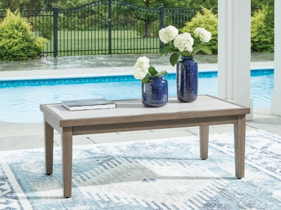 Ashley Rainier Ranch Brown Beige Outdoor Coffee Table