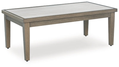 Ashley Rainier Ranch Brown Beige Outdoor Coffee Table