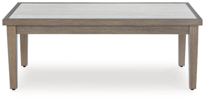 Ashley Rainier Ranch Brown Beige Outdoor Coffee Table
