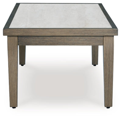 Ashley Rainier Ranch Brown Beige Outdoor Coffee Table
