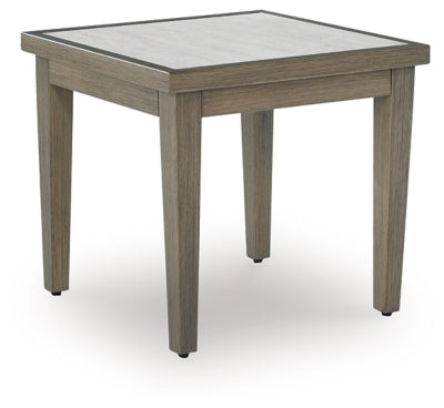 Ashley Rainier Ranch Brown Beige Outdoor End Table