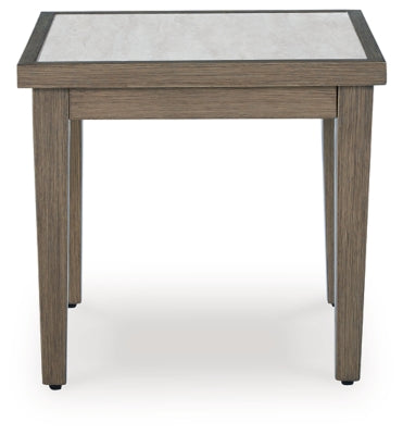 Ashley Rainier Ranch Brown Beige Outdoor End Table