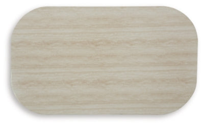 Ashley Kimora Beige Dark Brown Outdoor Coffee Table