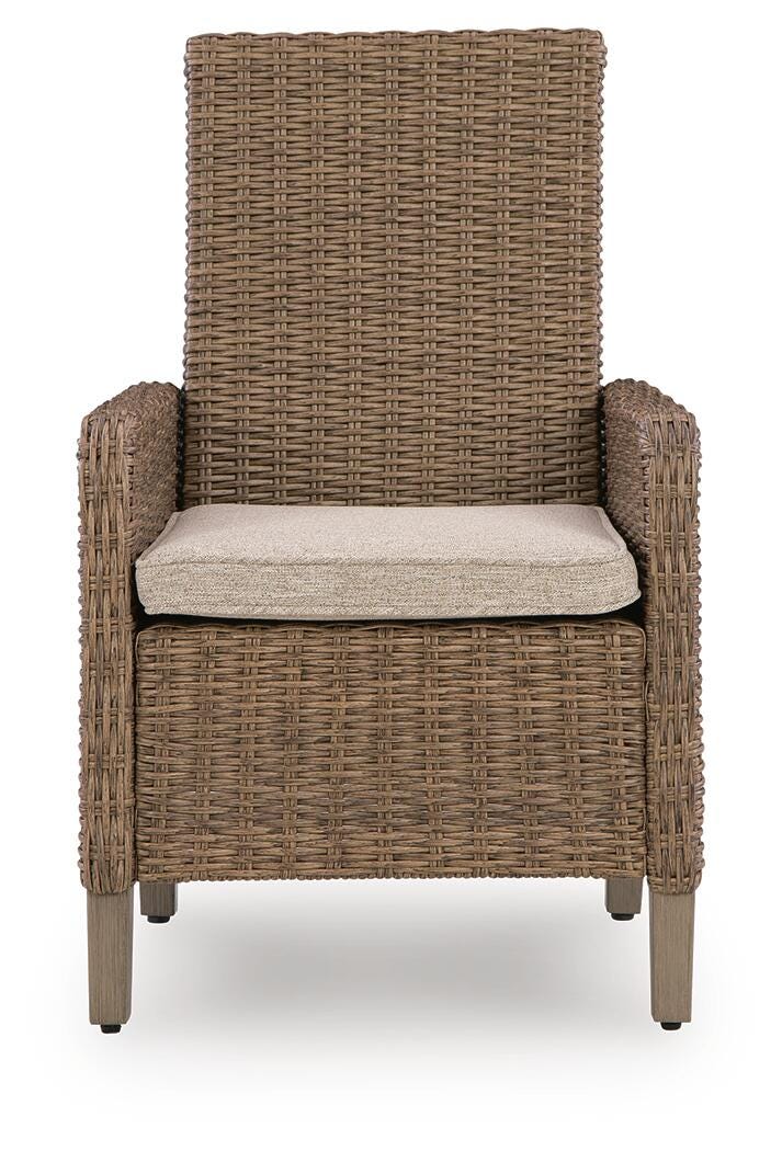 Ashley Revare Beach Beige Arm Chair with Cushion (Set of 2)