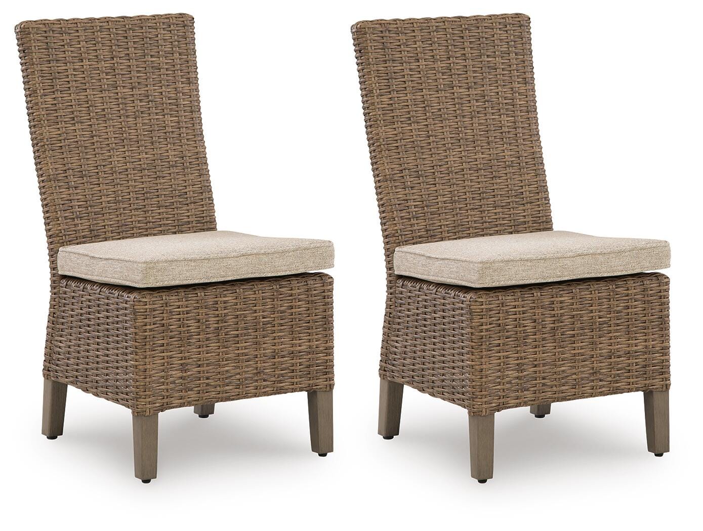 Ashley Revare Beach Beige Side Chair with Cushion (Set of 2)