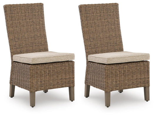 Ashley Revare Beach Beige Side Chair with Cushion (Set of 2)
