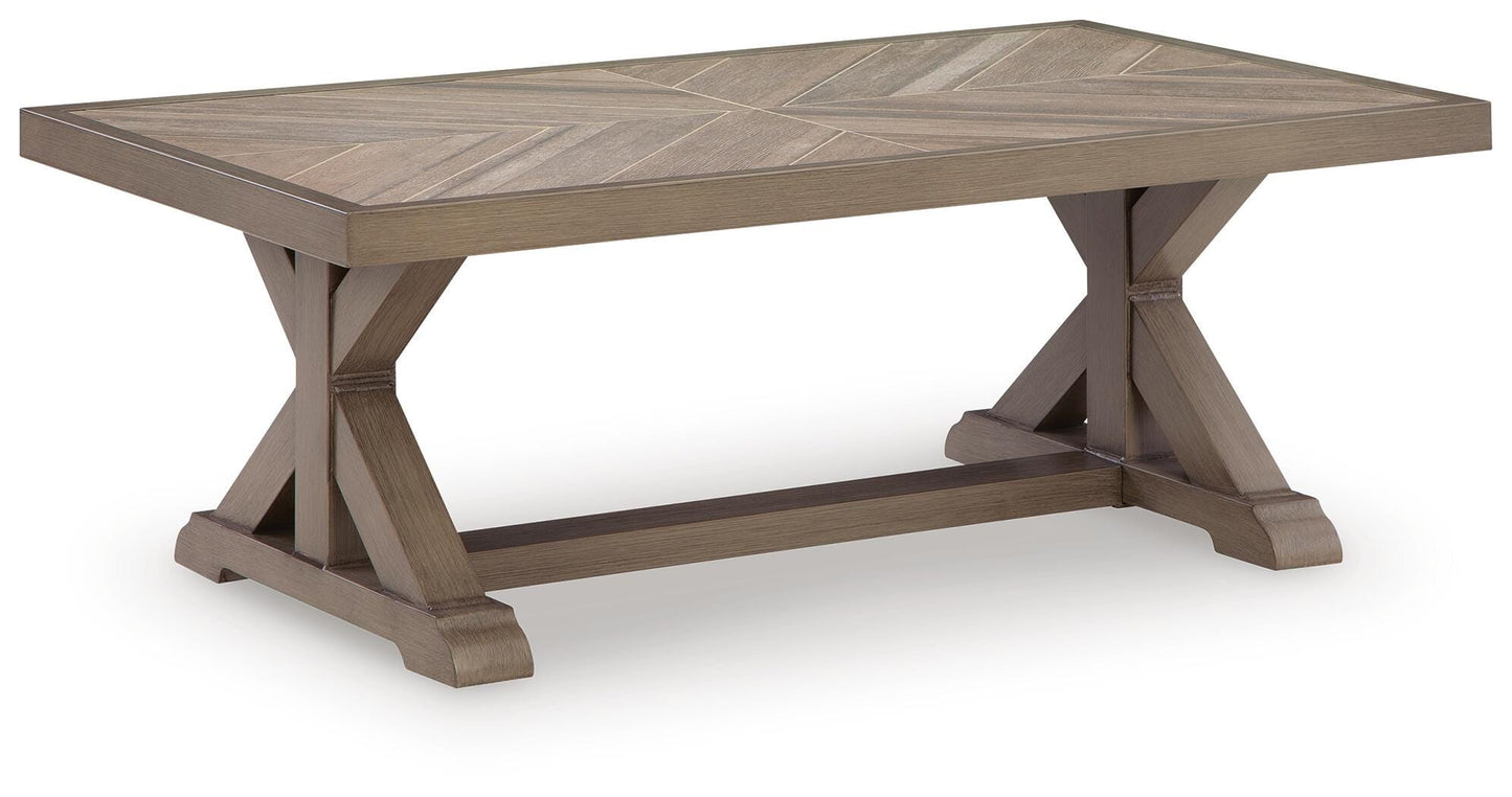 Ashley Revare Beach Beige Outdoor Coffee Table