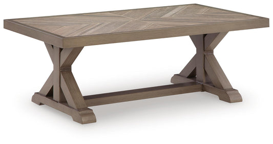 Ashley Revare Beach Beige Outdoor Coffee Table
