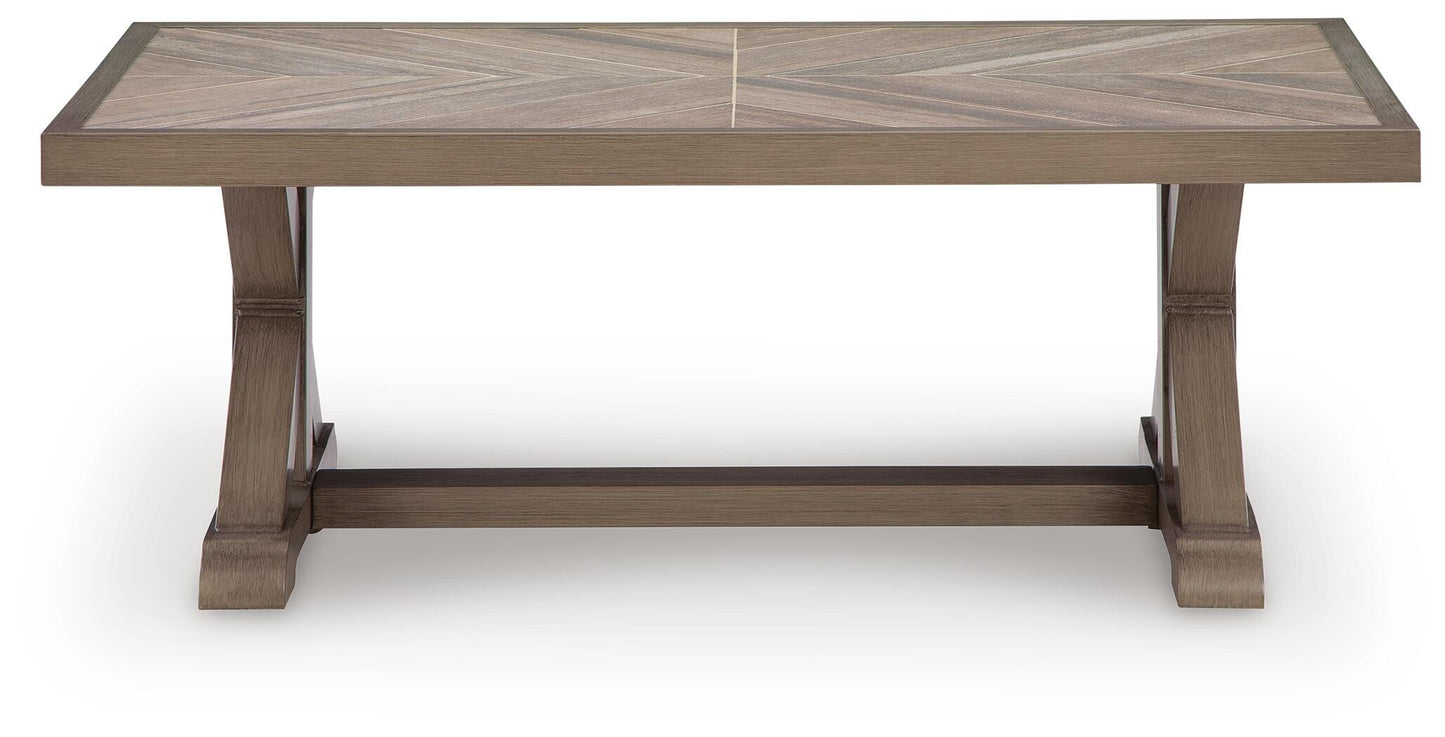 Ashley Revare Beach Beige Outdoor Coffee Table