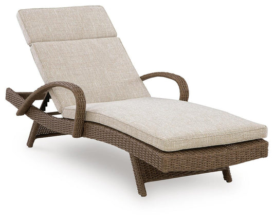 Ashley Revare Beach Beige Chaise Lounge with Cushion