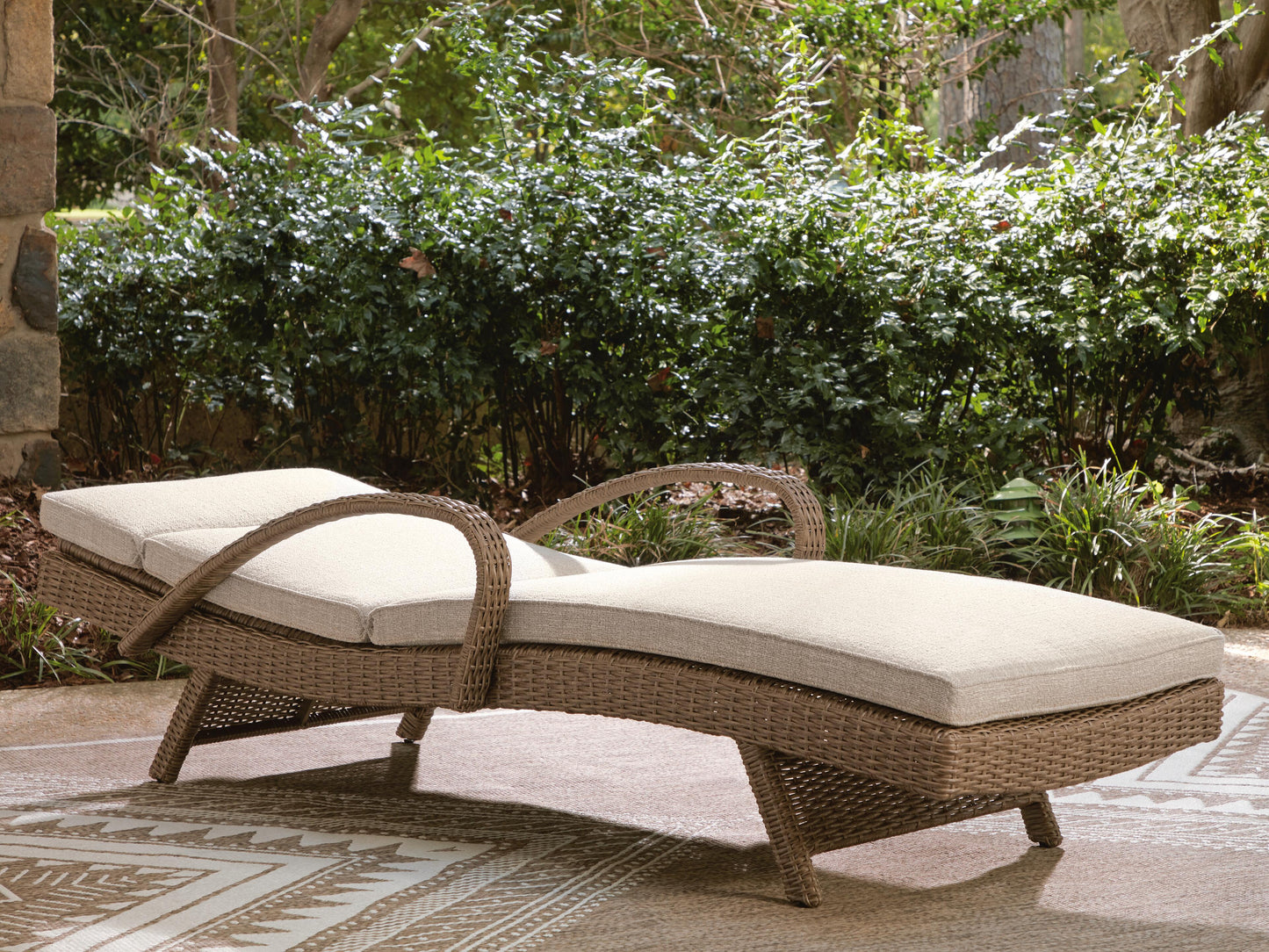 Ashley Revare Beach Beige Chaise Lounge with Cushion