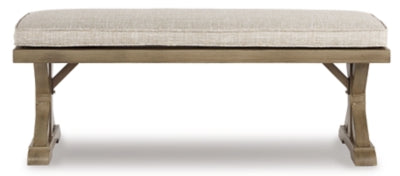 Ashley Beachcroft Beige Outdoor Bench with Cushion