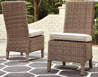Ashley Beachcroft Beige Outdoor Side Chair with Cushion (Set of 2)