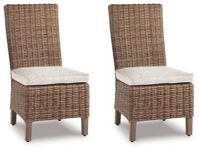 Ashley Beachcroft Beige Outdoor Side Chair with Cushion (Set of 2)