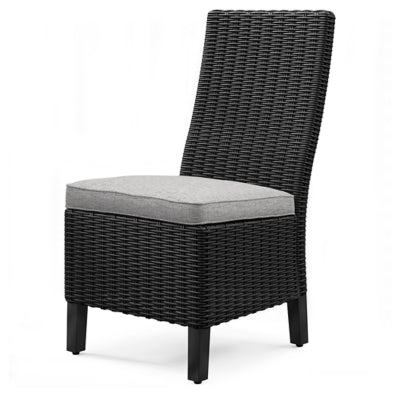 Ashley Beachcroft Black Light Gray Outdoor Side Chair with Cushion (Set of 2)
