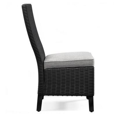 Ashley Beachcroft Black Light Gray Outdoor Side Chair with Cushion (Set of 2)