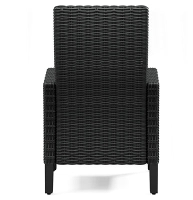 Ashley Beachcroft Black Light Gray Outdoor Arm Chair with Cushion (Set of 2)
