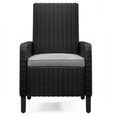 Ashley Beachcroft Black Light Gray Outdoor Arm Chair with Cushion (Set of 2)