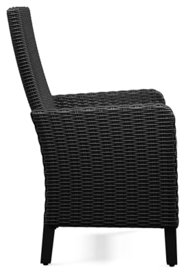 Ashley Beachcroft Black Light Gray Outdoor Arm Chair with Cushion (Set of 2)