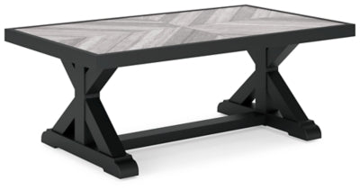 Ashley Beachcroft Black Light Gray Outdoor Coffee Table