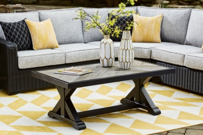 Ashley Beachcroft Black Light Gray Outdoor Coffee Table