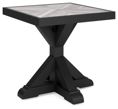 Ashley Beachcroft Black Light Gray Outdoor End Table