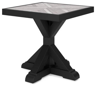 Ashley Beachcroft Black Light Gray Outdoor End Table