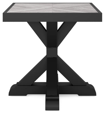 Ashley Beachcroft Black Light Gray Outdoor End Table