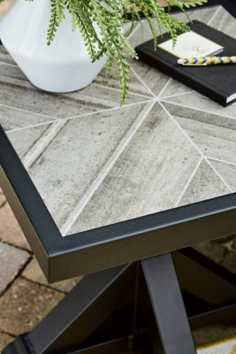 Ashley Beachcroft Black Light Gray Outdoor End Table