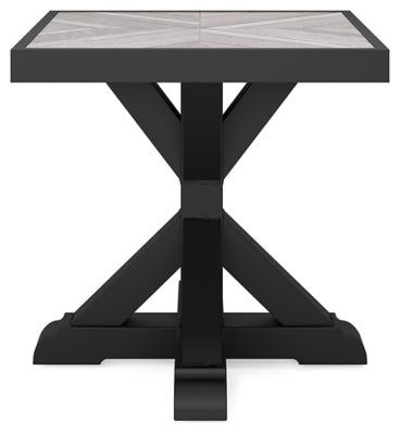 Ashley Beachcroft Black Light Gray Outdoor End Table