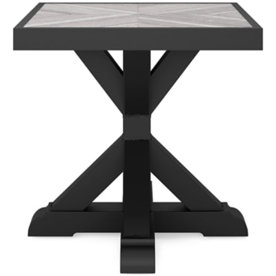 Ashley Beachcroft Black Light Gray Outdoor End Table