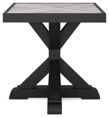 Ashley Beachcroft Black Light Gray Outdoor End Table