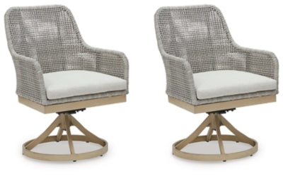 Ashley Seton Creek Gray Outdoor Swivel Dining Chair (Set of 2)